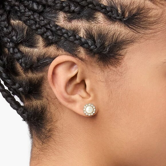 NWT J.Crew Factory Pearl-effect stud earrings - Picture 3 of 3